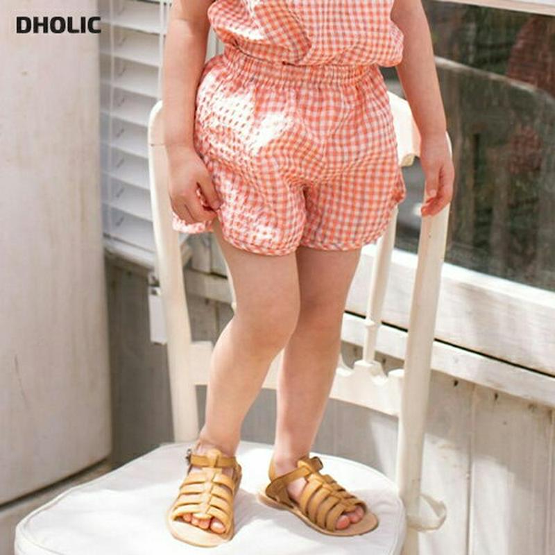 【新作10%OFF】コットンチェック柄ショートパンツ u03523・キッズ 【3~8才】【pt】【韓国 ファッション ボトムス 