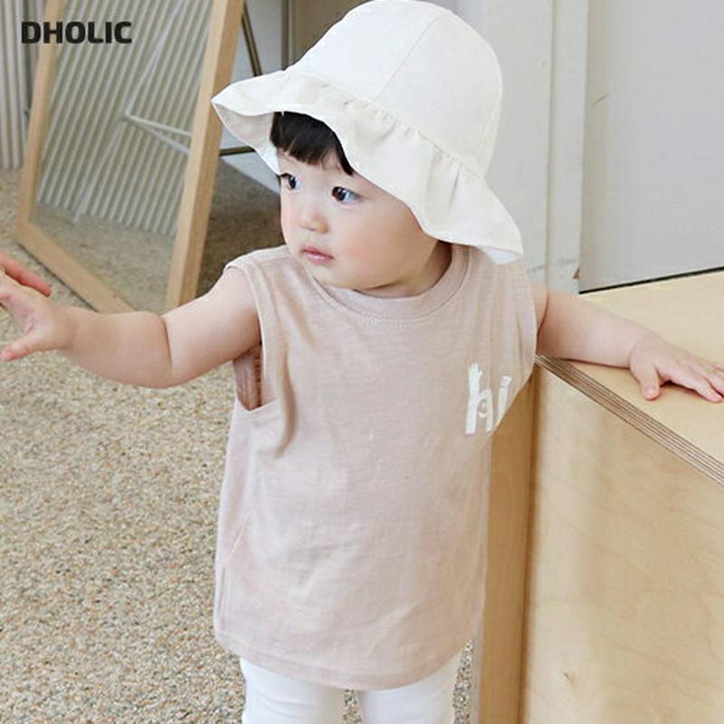 【新作10%OFF】hiレタリングスリーブレス p002845 キッズ 【0~2才】【tops】【韓国 ファッション トップス 