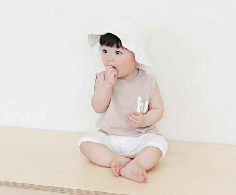 【新作10%OFF】hiレタリングスリーブレス p002845 キッズ 【0~2才】【tops】【韓国 ファッション トップス 