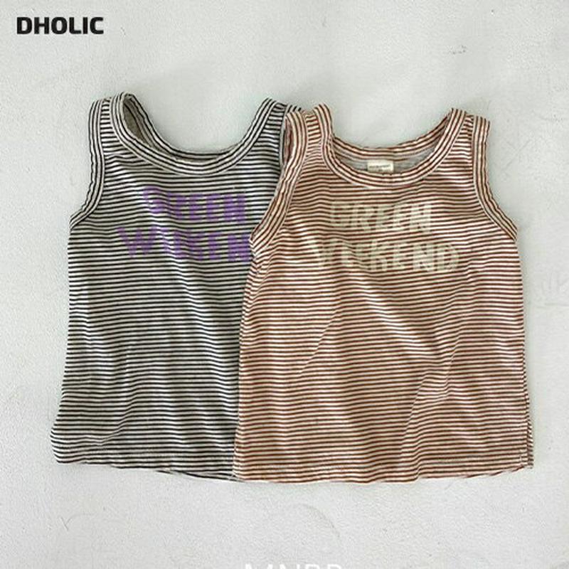 【新作10%OFF】レタリングボーダータンクトップ u03628・キッズ 【3~8才】【tops】【韓国 ファッション トップス