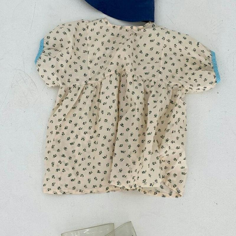 【新作10%OFF】配色スリーブ花柄ワンピース u03645・キッズ 【3~8才】【ops】【韓国 ファッション ワンピース ロ