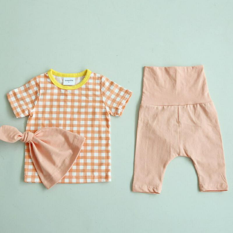 【新作10%OFF】チェック柄Tシャツ3SET u03317 キッズ 【0~2才】【SET】【韓国 ファッション セットアップ 