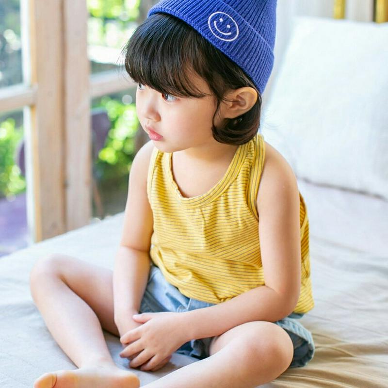 【新作10%OFF】ラウンドネックボーダータンクトップ u03498・キッズ 【3~8才】【tops】【韓国 ファッション トッ