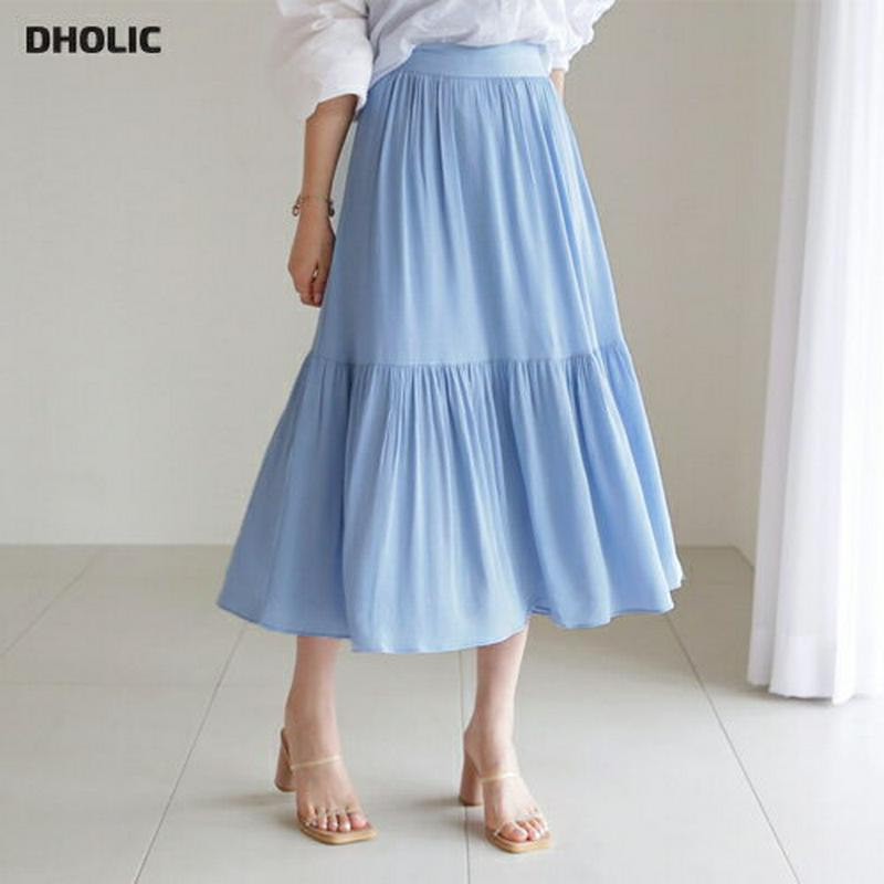 【新作10%OFF】ギャザーフレアスカート・全3色・t62832 レディース【sk】【韓国 ファッション スカート ミディ丈 ミ