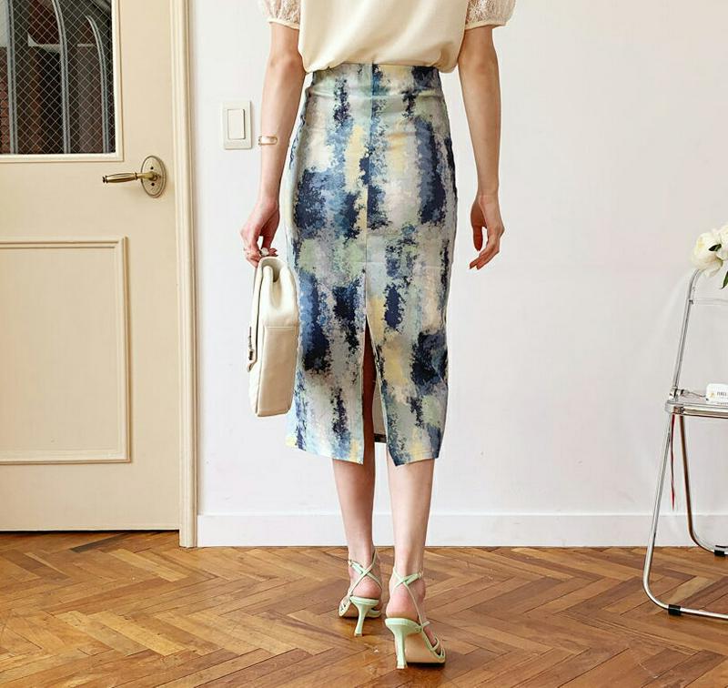 【新作10%OFF】Hラインウォーターカラースカート・全3色・b60082 レディース【sk】【韓国 ファッション スカート ミ