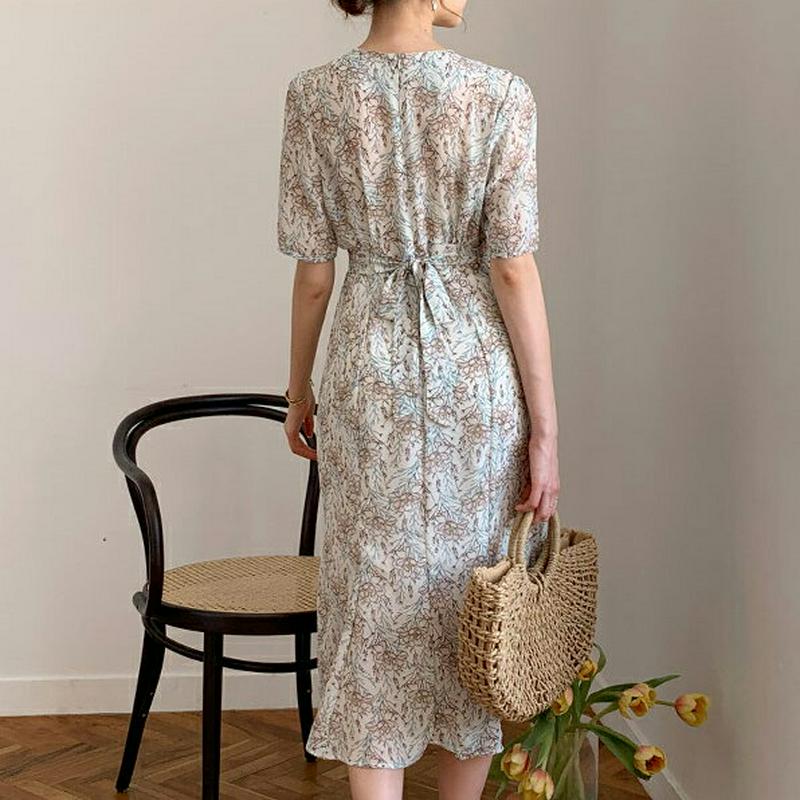 【新作10%OFF】花柄カシュクールワンピース・全2色・t60074 レディース【ops】【韓国 ファッション ワンピース ロン