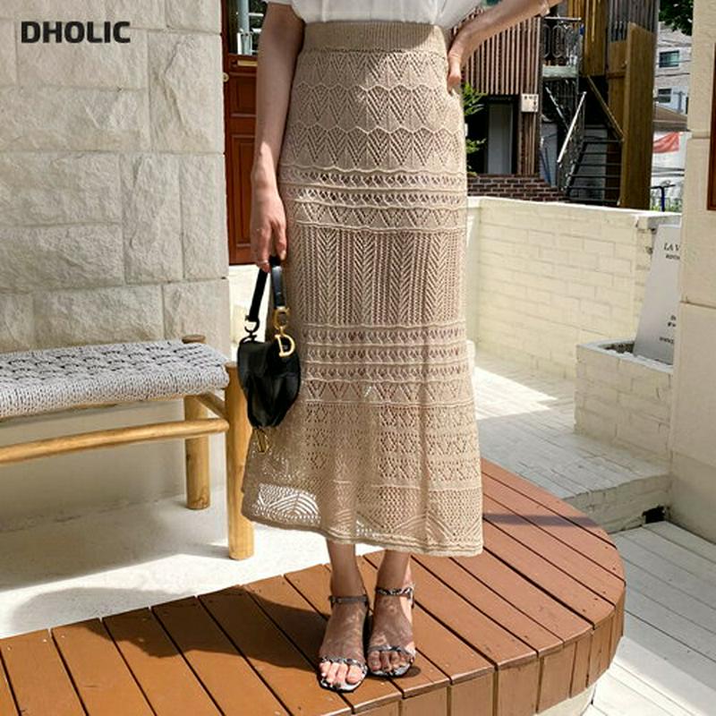 【新作10%OFF】パンチングニットスカート・全2色・t60088 レディース【sk】【韓国 ファッション スカート ロング ロ