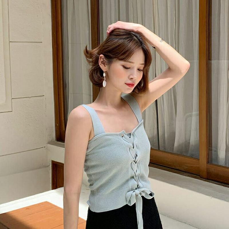【新作10%OFF】2WAYレースアップスリーブレス・全3色・b60023 レディース【tops】【韓国 ファッション トップス