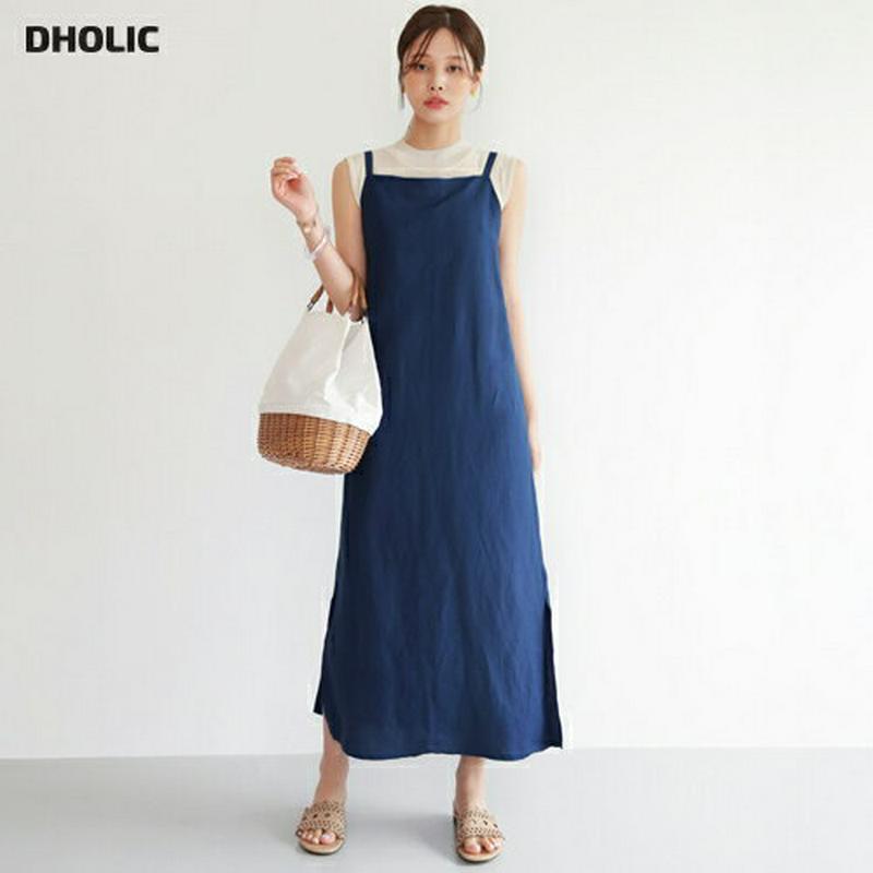 【新作10%OFF】バックストリングスリーブレスワンピース・全2色・t62749 レディース【ops】【韓国 ファッション ワン