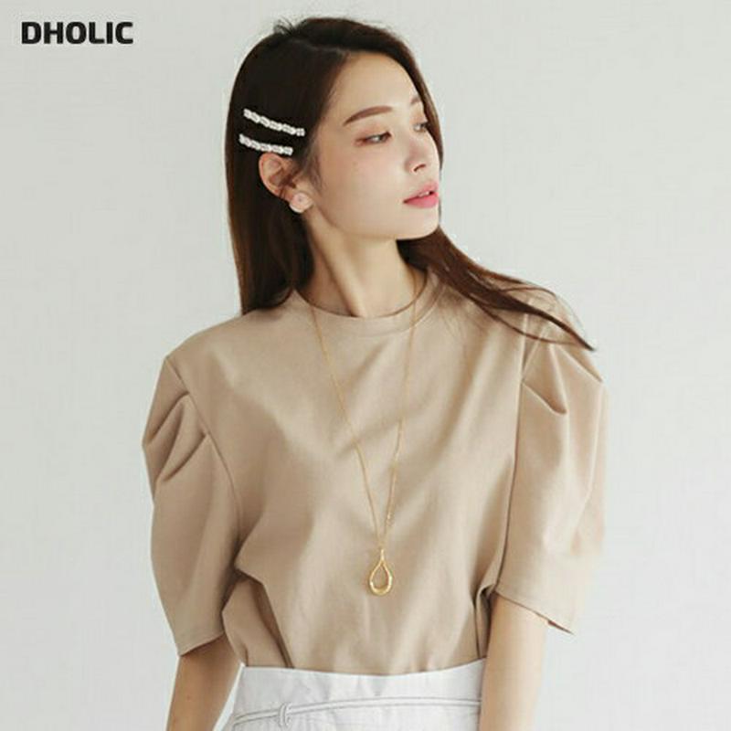 【新作10%OFF】タックパフスリットTシャツ・全5色・b62741 レディース【tops】【韓国 ファッション トップス Tシ