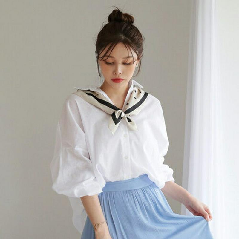 【新作10%OFF】ゴムスリーブルーズシャツ・全3色・t62739 レディース【bl】【韓国 ファッション トップス シャツ ゆ