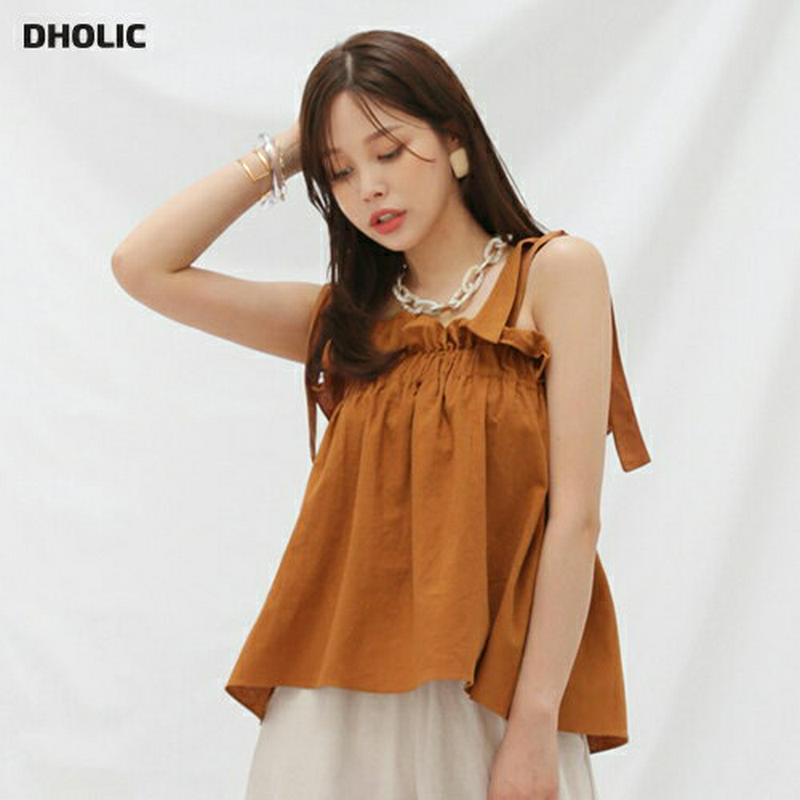 【新作10%OFF】ショルダータイスリーブレス・全2色・t62731 レディース【tops】【韓国 ファッション トップス スリ