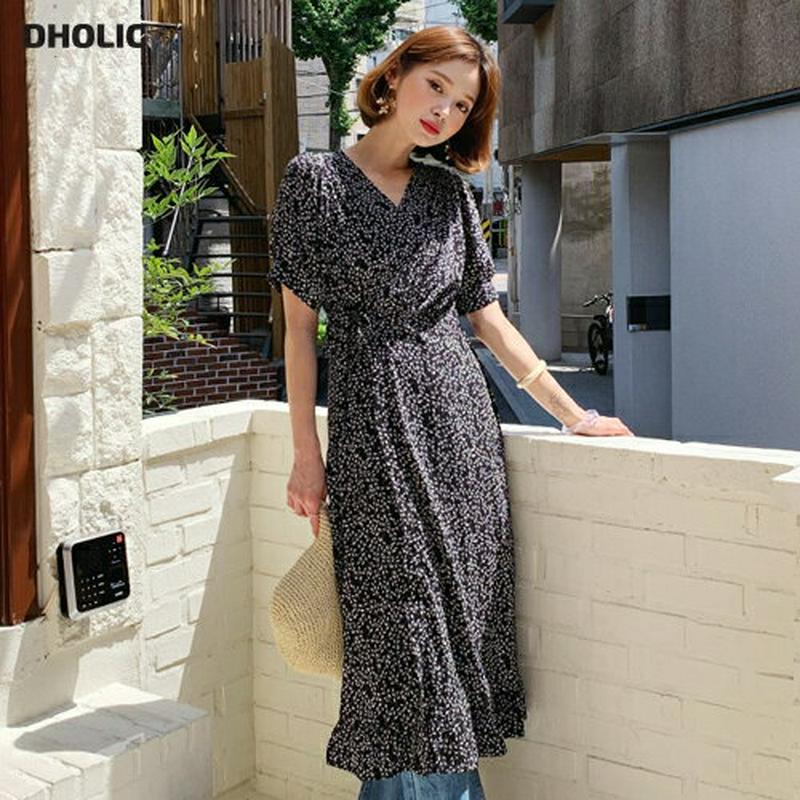 【新作10%OFF】ラップフローラルワンピース・全2色・t60075 レディース【ops】【韓国 ファッション ワンピース ロン