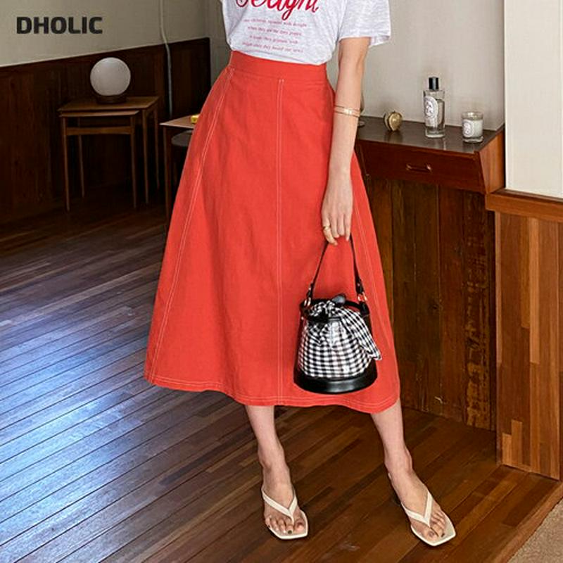 【新作10%OFF】ステッチAラインスカート・全4色・b60087 レディース【sk】【韓国 ファッション スカート ロング ロ