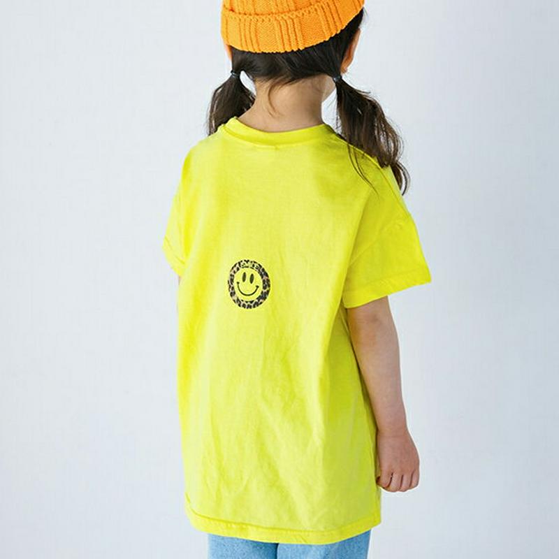 【新作10%OFF】レオパードスマイルTシャツ・u03374 キッズ【3~8才】【tops】【トップス Tシャツ スマイル レオ