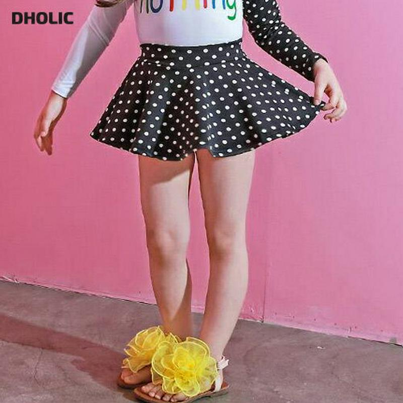 UVカットドットスイムスカートパンツ・p003414 キッズ【3~8才】【bw】【水着 スカートパンツ スイムウェア ビーチウェア スカート ドット 柄 カジュアル UVカット 女の子 夏 韓国 韓国子供服 子供 こども 子供服 こども服】【KIDS】