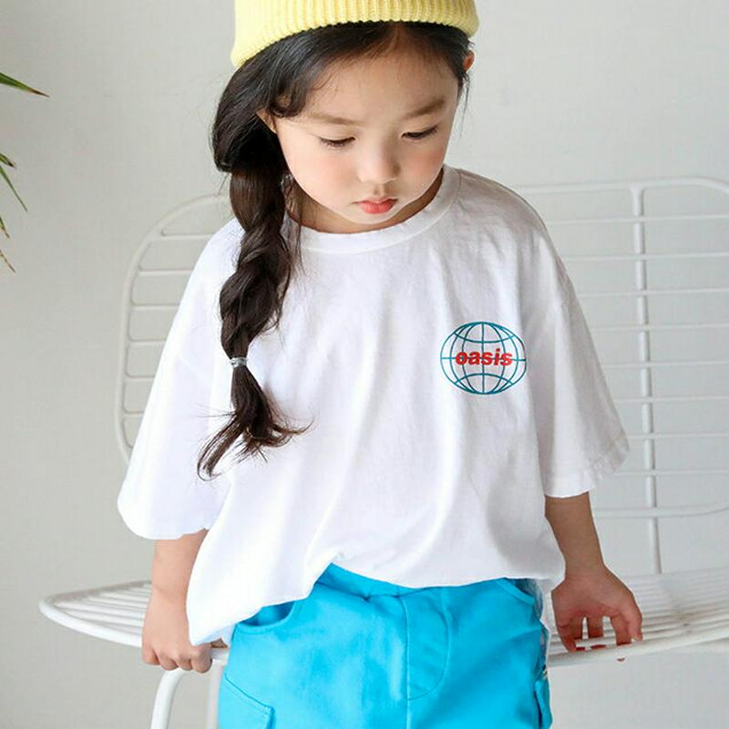 【新作10%OFF】配色ロゴTシャツ・u03132 キッズ【3~8才】【tops】【トップス Tシャツ 半袖 ハーフスリーブ ロ