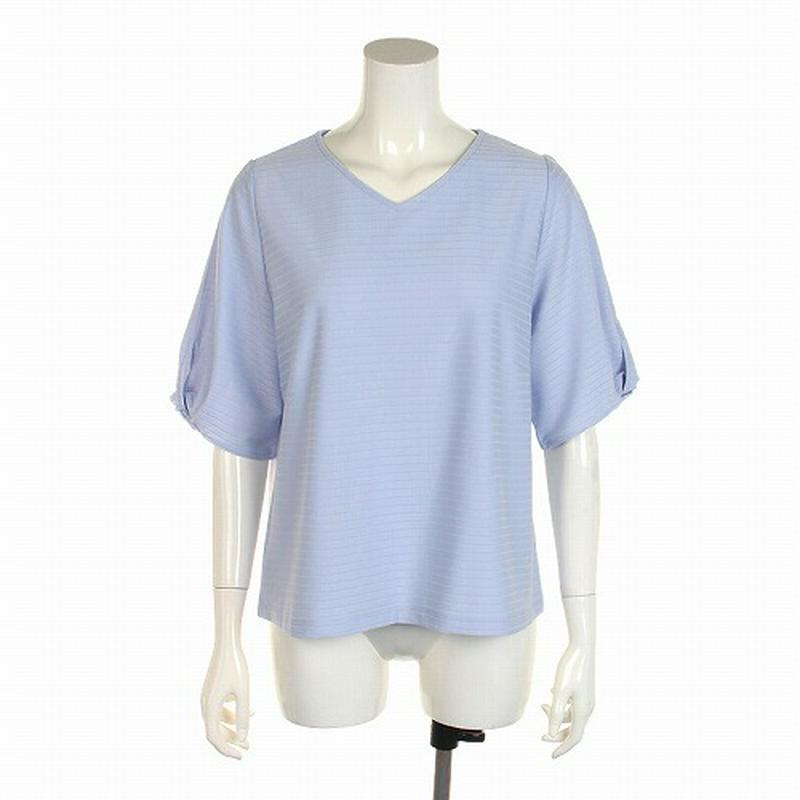 【３０％ＯＦＦ】ワイドテレコボーダーカットソー【ＬＬ～５Ｌ】（フルールバイミントブリーズ/fleur by mint breez