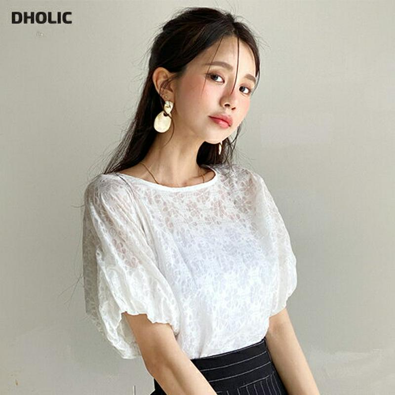 【只今10%OFF】シアーフローラルブラウス・全2色・b55939 レディース【bl】【韓国 ファッション トップス ブラウス 