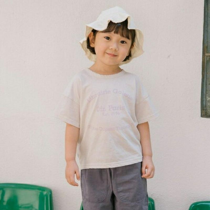 英字プリントコットンTシャツ u03727・キッズ 【3~8才】【tops】【韓国 ファッション トップス Tシャツ カットソー