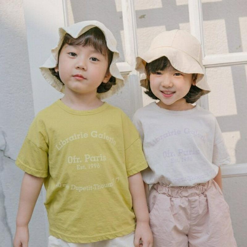 英字プリントコットンTシャツ u03727・キッズ 【3~8才】【tops】【韓国 ファッション トップス Tシャツ カットソー