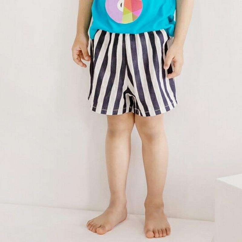 ロンドンストライプショートパンツ p002572・キッズ 【3~8才】【pt】【韓国 ファッション ボトムス パンツ ハーフ ショート 半ズボン 短パン ウエストゴム ストライプ 女の子 男の子 子供 子供服 小学生 ジュニア 夏】【KIDS】