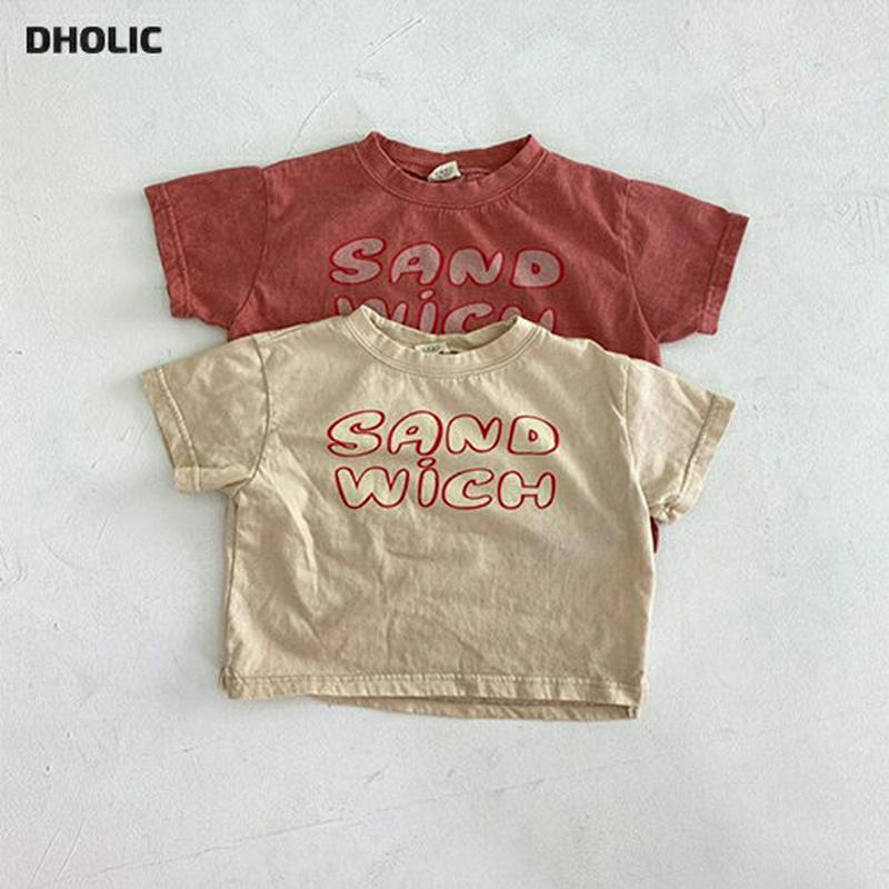 SANDレタリングTシャツ u03633・キッズ 【3~8才】【tops】【韓国 ファッション トップス Tシャツ カットソー 