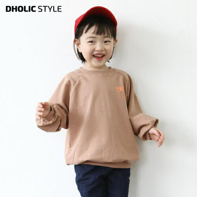 ドローイングラグランスウェット p002605・キッズ 【3~8才】【tops】【韓国 ファッション トップス スウェット トレーナー カットソー 長袖 ルーズ ゆったり コットン100 ロゴ レタリング 英字 女の子 男の子 子供服 小学生 ジュニア 春 秋】【KIDS】