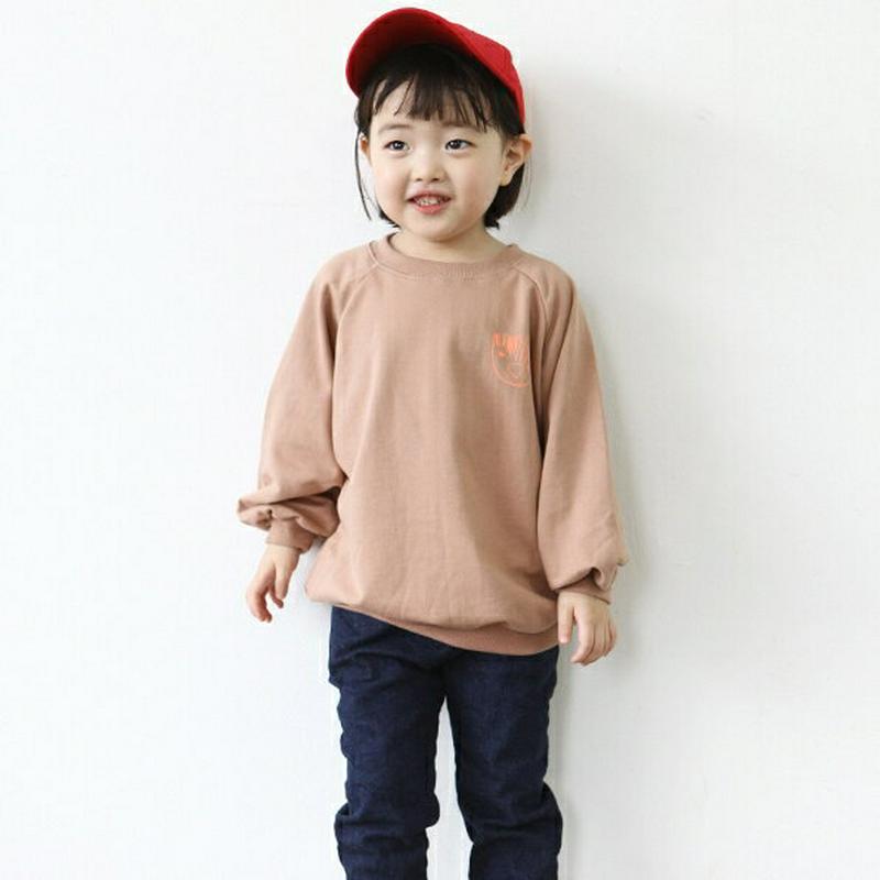 ドローイングラグランスウェット p002605・キッズ 【3~8才】【tops】【韓国 ファッション トップス スウェット トレーナー カットソー 長袖 ルーズ ゆったり コットン100 ロゴ レタリング 英字 女の子 男の子 子供服 小学生 ジュニア 春 秋】【KIDS】