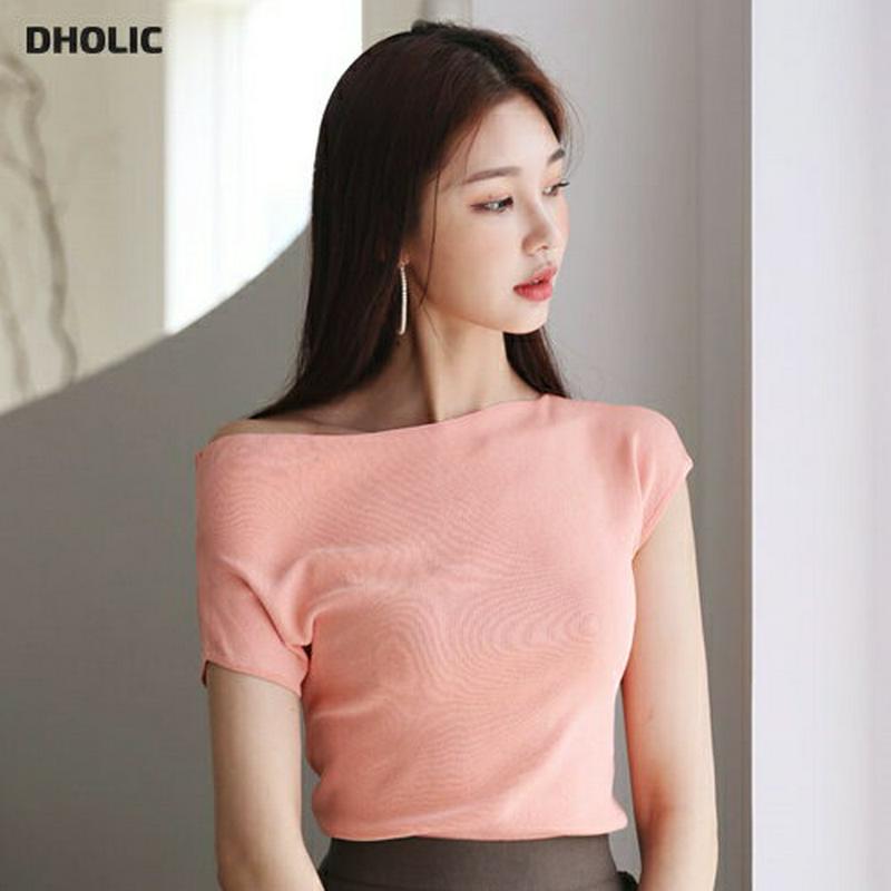 スリットボートネックニット・全5色・b56355 レディース【tops】【韓国 ファッション トップス ニット ニットトップス 
