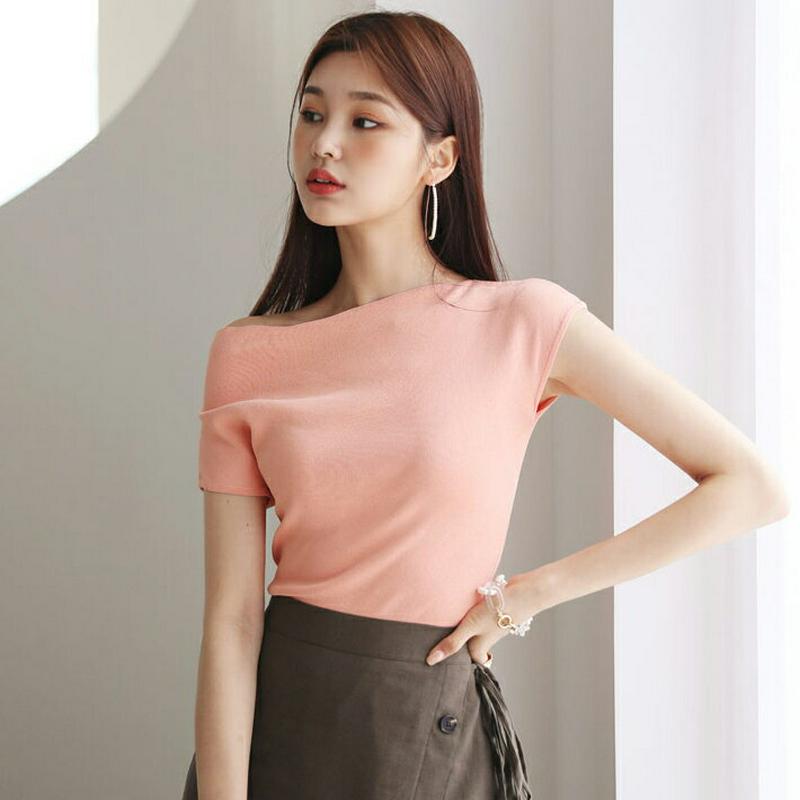 スリットボートネックニット・全5色・b56355 レディース【tops】【韓国 ファッション トップス ニット ニットトップス 