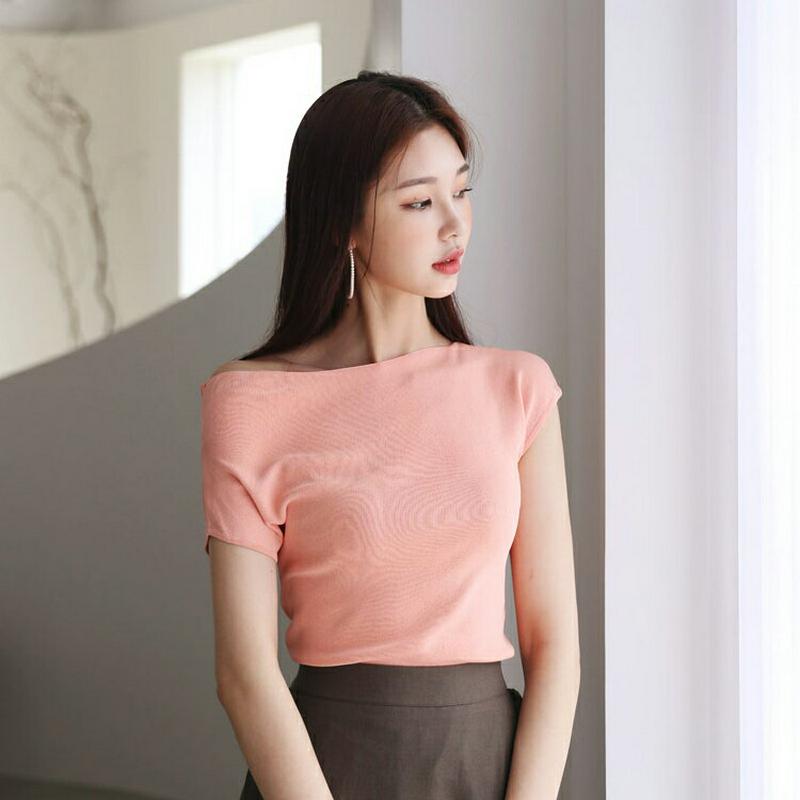 スリットボートネックニット・全5色・b56355 レディース【tops】【韓国 ファッション トップス ニット ニットトップス 