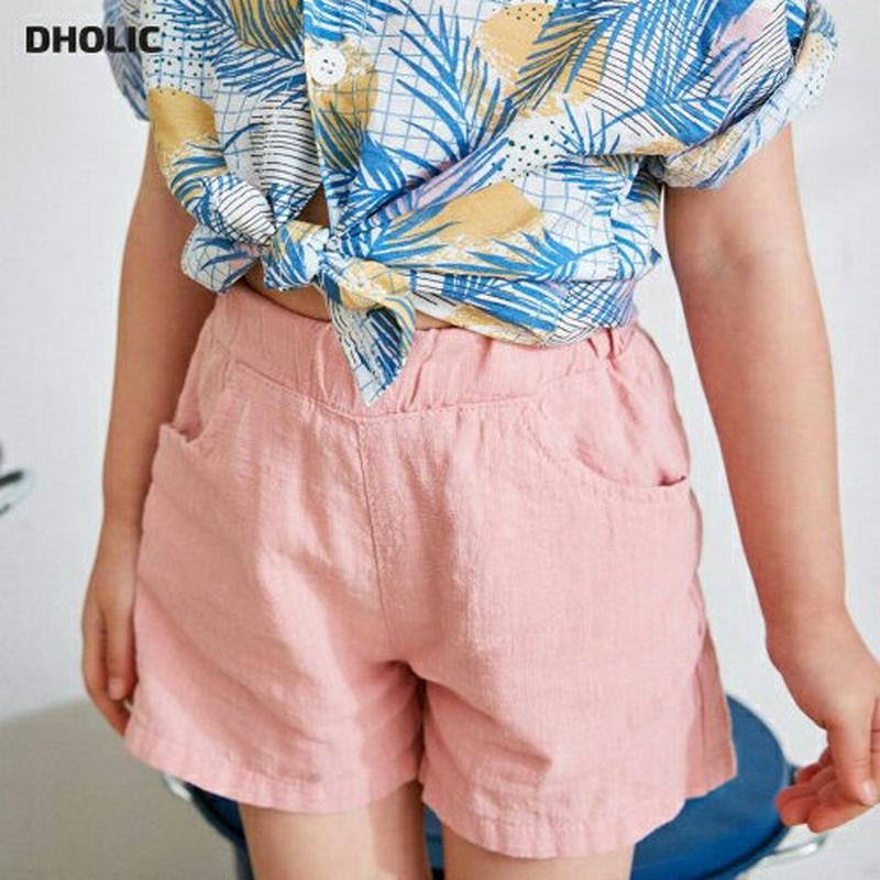 リネン混ショートパンツ u03672・キッズ 【3~8才】【pt】【韓国 ファッション ボトムス パンツ ハーフ ショート 半ズ