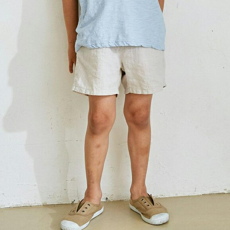リネン混ショートパンツ u03672・キッズ 【3~8才】【pt】【韓国 ファッション ボトムス パンツ ハーフ ショート 半ズ