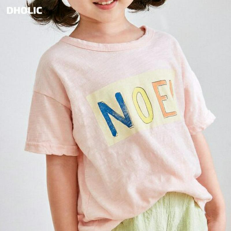 カラフルレタリングスラブTシャツ u03610・キッズ 【3~8才】【tops】【韓国 ファッション トップス Tシャツ カット