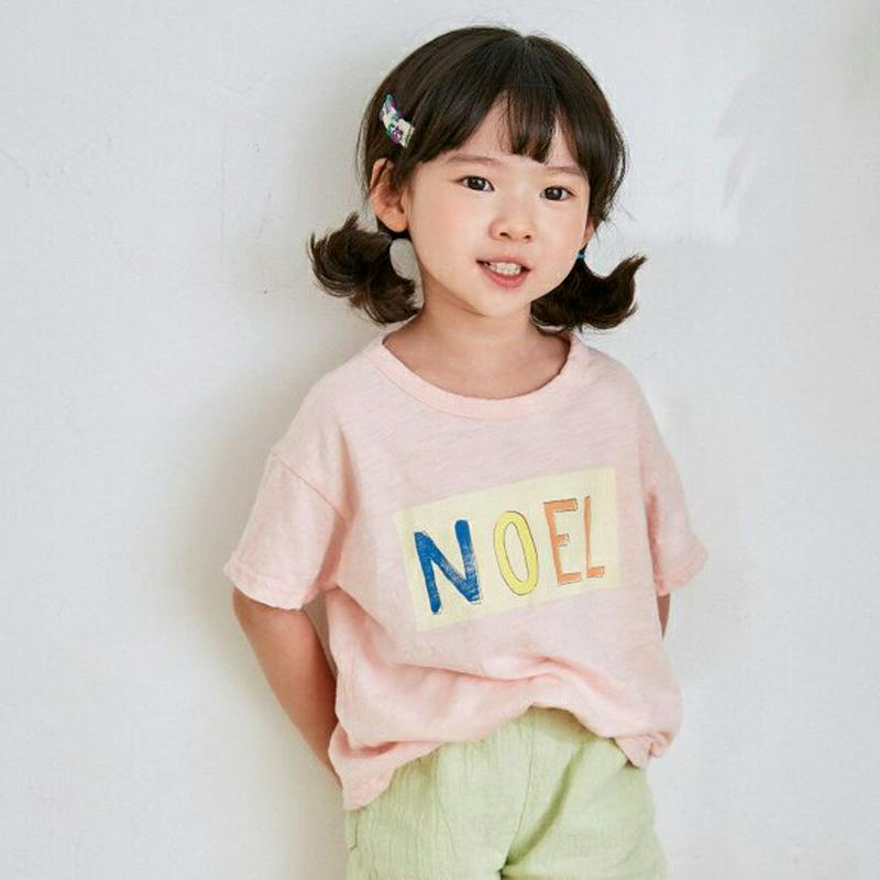 カラフルレタリングスラブTシャツ u03610・キッズ 【3~8才】【tops】【韓国 ファッション トップス Tシャツ カット