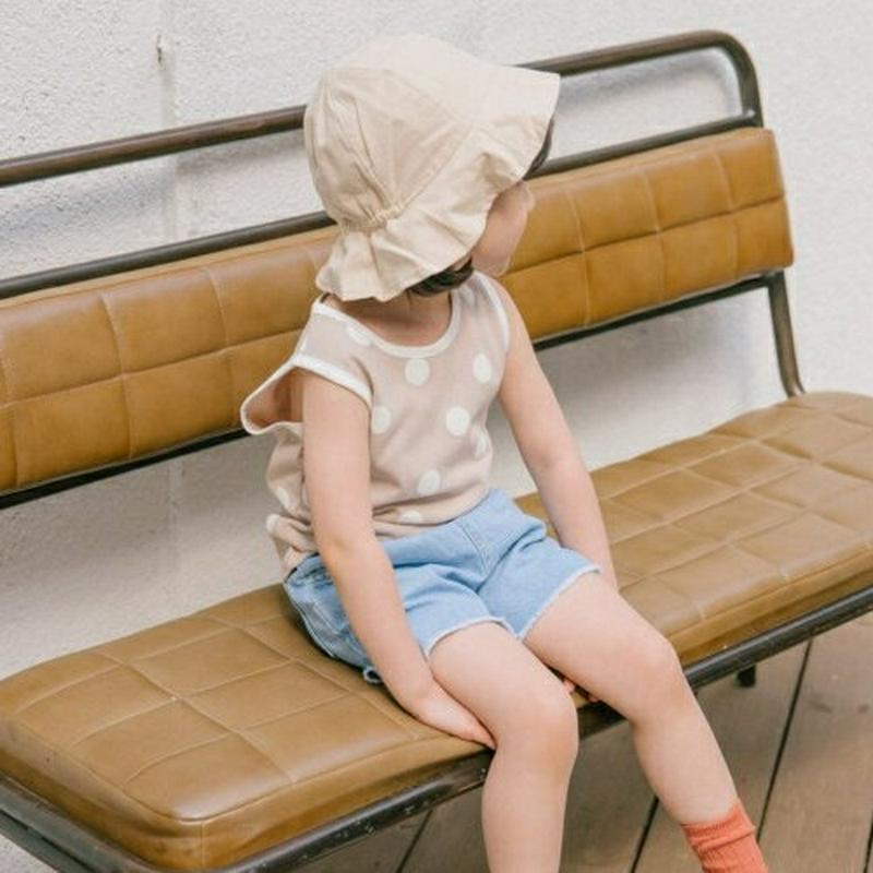 配色ドットタンクトップ u03724・キッズ 【3~8才】【tops】【韓国 ファッション トップス カットソー スリーブレス 
