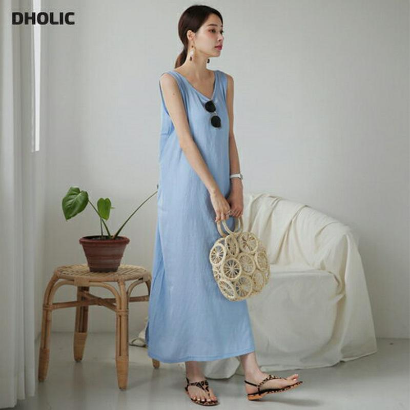 バックUカットワンピース・全4色・t62859 レディース【ops】【韓国 ファッション ワンピース スリーブレス ノースリーブ