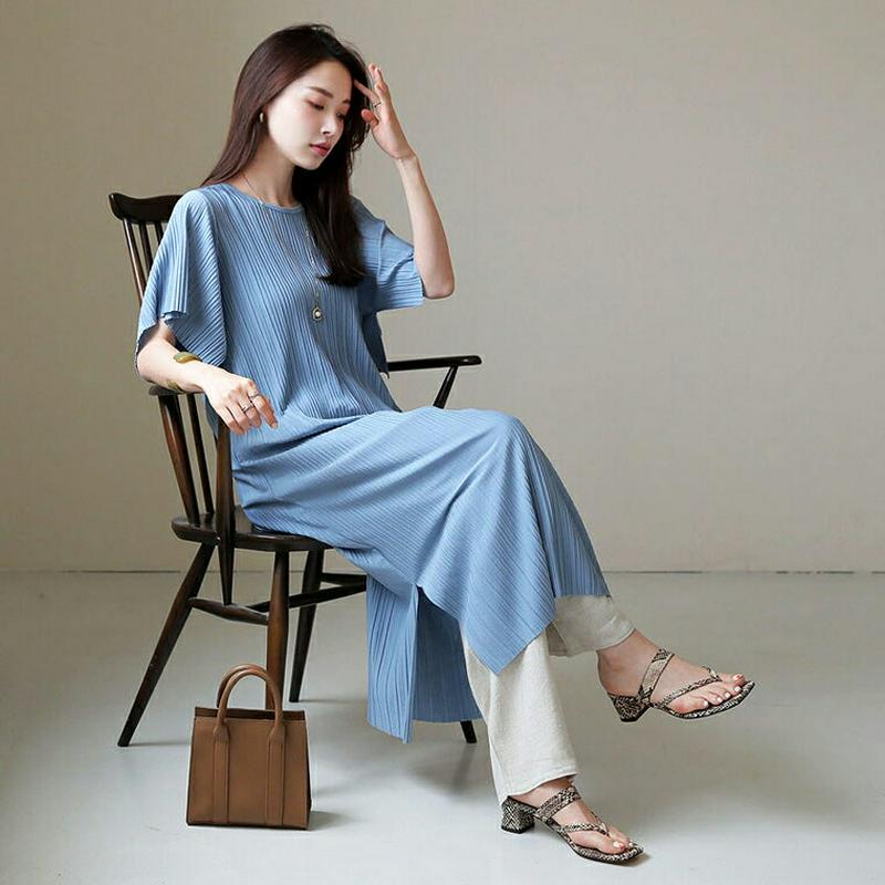 ラウンドプリーツワンピース・全3色・b62861 レディース【ops】【韓国 ファッション ワンピース ロング ロングワンピース