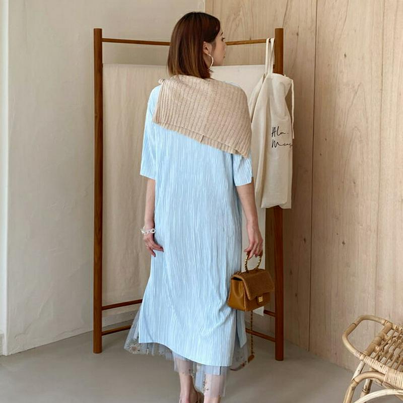 ラウンドプリーツワンピース・全3色・t56394 レディース【ops】【韓国 ファッション ワンピース ロング ロングワンピース