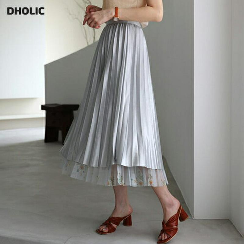 フラワーチュールリバーシブルスカート・全3色・b56377 レディース【sk】【韓国 ファッション スカート ロング ロングスカ