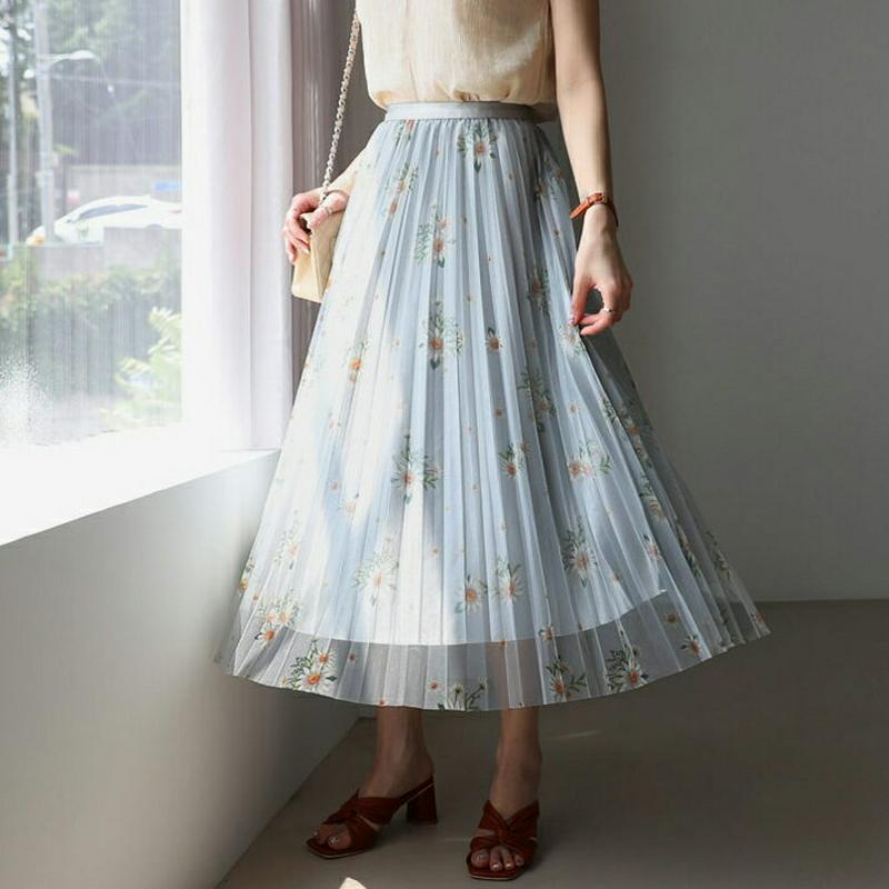 フラワーチュールリバーシブルスカート・全3色・b56377 レディース【sk】【韓国 ファッション スカート ロング ロングスカ