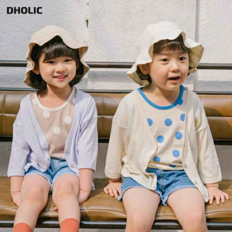 リネンブレンドカーディガン u03721・キッズ 【3~8才】【cd】【韓国 ファッション カーディガン カーデ 長袖 透ける 