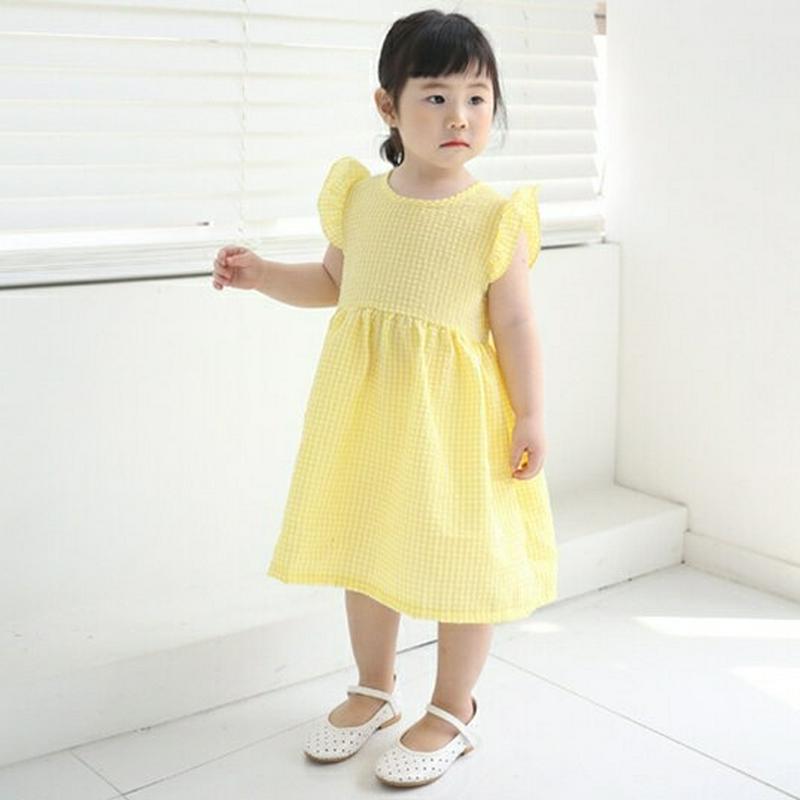 フレアスリーブチェックワンピース p002573・キッズ 【3~8才】【ops】【韓国 ファッション ワンピース ロング 膝下 ノースリーブ スリーブレス フレア Aライン ゆったり ルーズ ギンガムチェック 女の子 子供 子供服 小学生 ジュニア 夏】【KIDS】