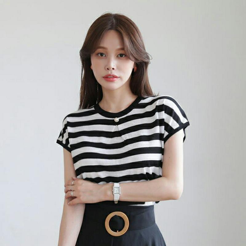 2TYPEパールポイントニット・全4色・b62855 レディース【tops】【韓国 ファッション トップス ニット ニットトップ