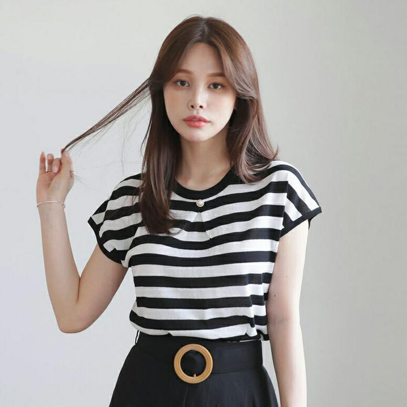 2TYPEパールポイントニット・全4色・b62855 レディース【tops】【韓国 ファッション トップス ニット ニットトップ