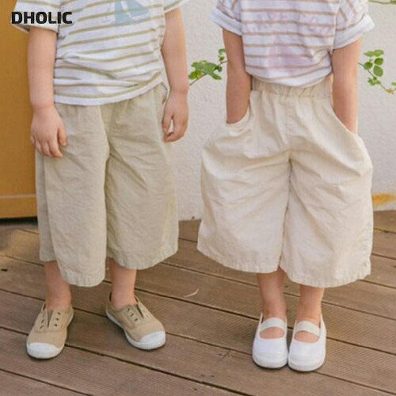コットンワイドパンツ u03738・キッズ 【3~8才】【pt】【韓国 ファッション ボトムス パンツ ロング コットンパンツ 
