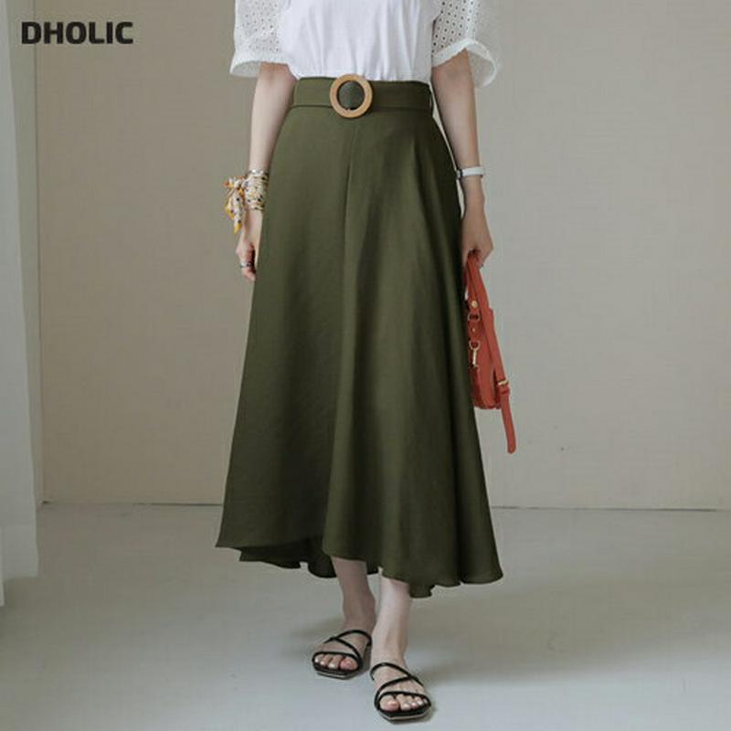 サークルベルト付フレアスカート・全3色・t62871 レディース【sk】【韓国 ファッション スカート ロング ロングスカート 