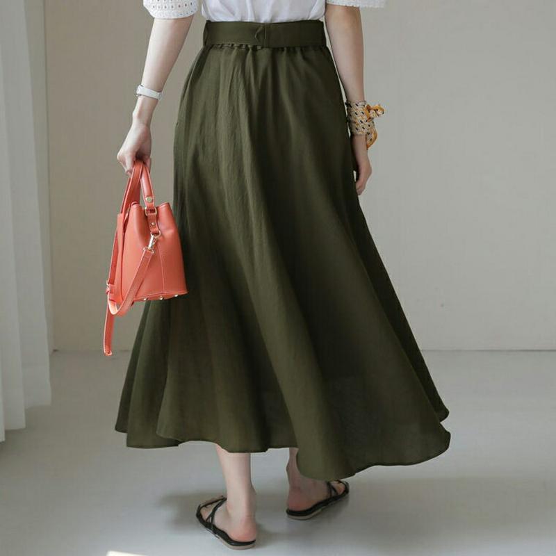 サークルベルト付フレアスカート・全3色・t62871 レディース【sk】【韓国 ファッション スカート ロング ロングスカート 