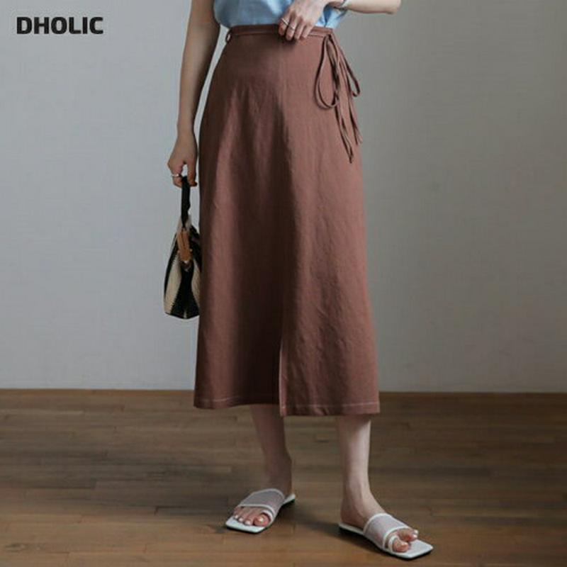 ストラップ付ステッチスカート・全4色・t62872 レディース【sk】【韓国 ファッション スカート ロング ロングスカート ス